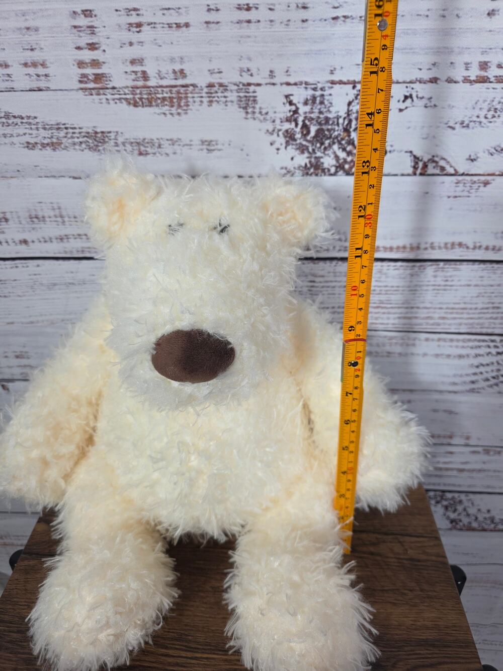 G by Gund Schlepp Teddy Bear Plush Ivory Shaggy Stuff Animal